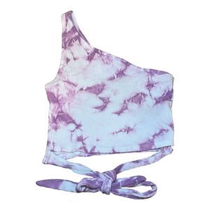 Garage Tie-Dye Wrap Crop Top One Shoulder Purple Pink White Size Small